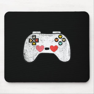 Kids Heart Video-game Controller Valentines Day Cu Mouse Pad