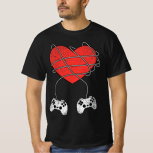 Kids Heart Video-game Controller Valentines Day Cu T-Shirt