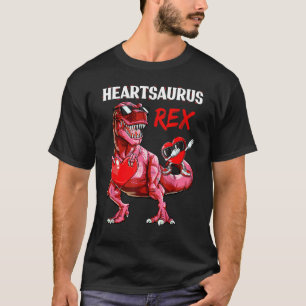 Kids Heartsaurus Rex Dab Heart Dino Toddler Boys V T-Shirt