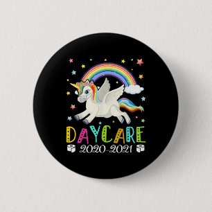 Kids Hello Daycare 2020 Quarantine Cute Unicorn  6 Cm Round Badge