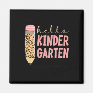 Kids Hello Kindergarten 1st Day Of Kindergarten Pe Magnet