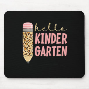 Kids Hello Kindergarten 1st Day Of Kindergarten Pe Mouse Pad