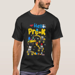 Kids Hello Prek Retro Truck Construction Pre K Tod T-Shirt