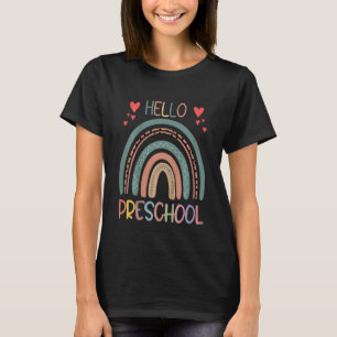 Kids Hello Preschool Rainbow Teachers Kids Back To T-Shirt