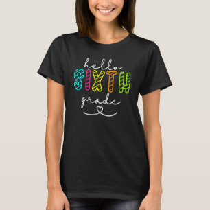 Kids Hello Sixth Grade Team Squad 6th Grade Back T T-Shirt