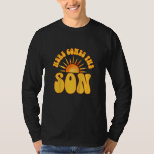 Kids Here Comes The Son Baby Shower Pregnancy Anno T-Shirt