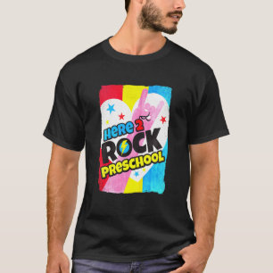 Kids Here To Rock Preschool First Day Of School Ro T-Shirt