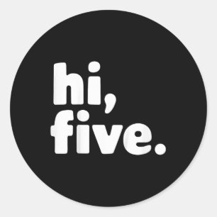 Kids Hi Five 5th Birthday Party 5 Years Old  Classic Round Sticker