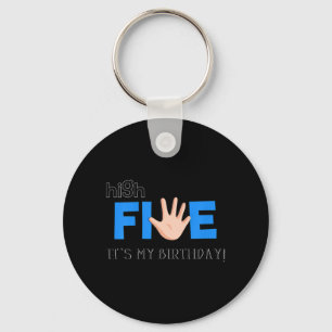 Kids High Five - Cool 5 Year Old Kids Birthday Gif Key Ring