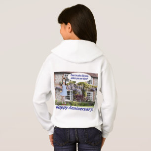 kids hoodie. Happy Anniversary. bunny/dorothy