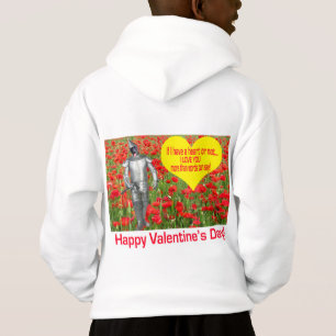 kids hoodie. Happy Valentine's Day. black lab/ti
