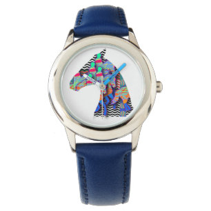 Kids Horse Head With Riders Wrist Watch