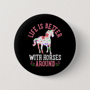Kids Horse Horseback Riding Cute Gift 6 Cm Round Badge