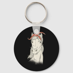 Kids Horse With Bandanna - Cute Horseback Riding H Key Ring