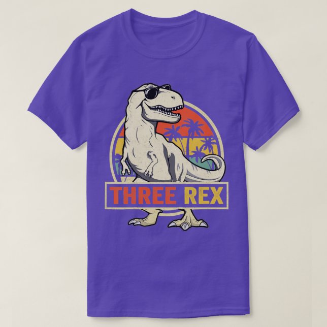 Kids hree Rex 3rd Birthday  hird Dinosaur 3  T-Shirt (Design Front)