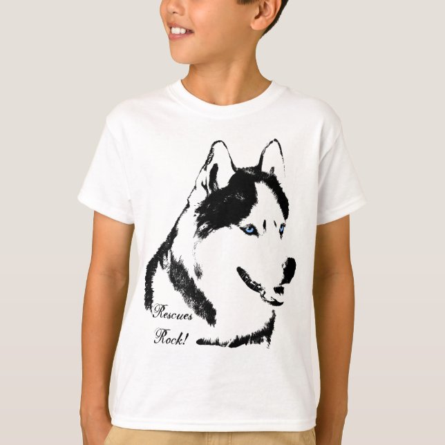 Kid's Husky Shirt Rescue Dog Kid's Husky T-shirts (Front)