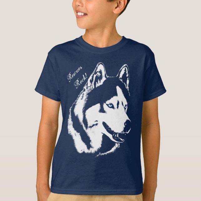 Kid's Husky Shirt Rescue Dog Kid's Husky T-shirts (Front)