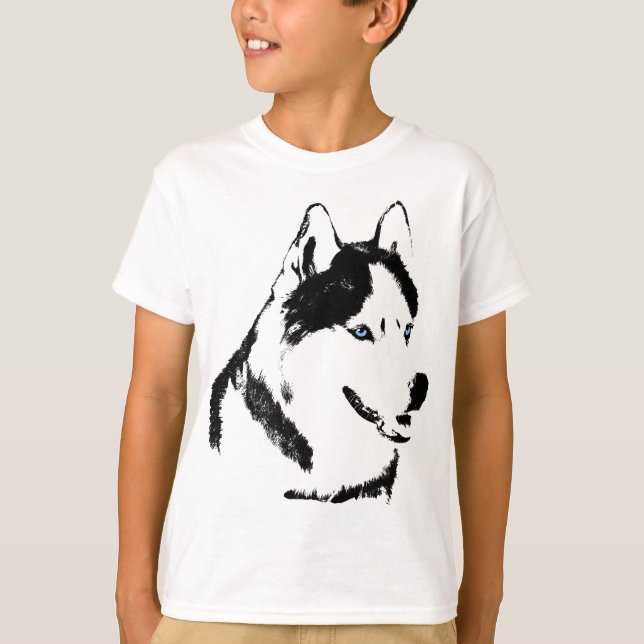 Kid's Husky Shirt Sled Dog Kid's Husky T-shirts (Front)
