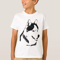 Kid's Husky T-Shirt Sled Dog Kids Husky Shirt
