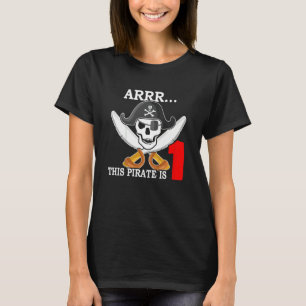 Kids I Am 1 Years Boy Pirate Captain 1 Birthday Pi T-Shirt