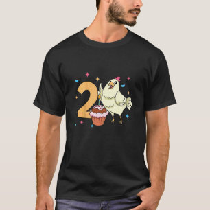 Kids I am 2 with chicken kids birthday 2 years ol T-Shirt