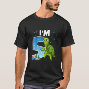Kids I Am 5 Turtles Birthday Tee