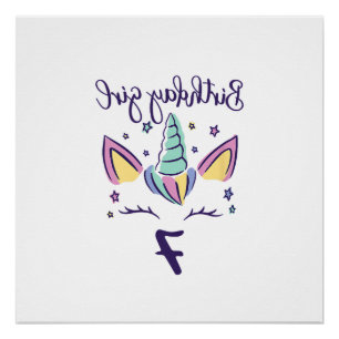 Kids I am already 7 years unicorn birthday girl T- Poster