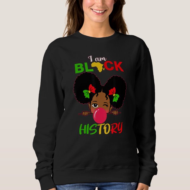 Kids I Am Black History Girl Little Melanin Prince Sweatshirt (Front)