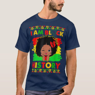 Kids I Am Black History Girls Little Melanin Queen T-Shirt
