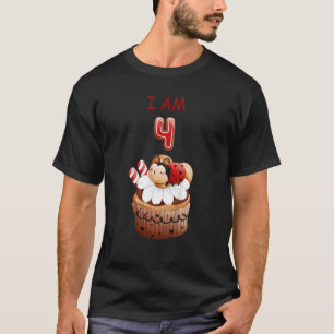 Kids I am Four Years Old for Girls who Love Ladybu T-Shirt