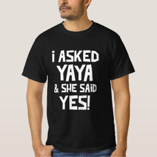 Kids I Asked Yaya And She Said Yes Funny Grandson T-Shirt