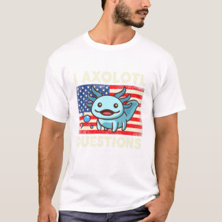 Kids I Axolotl Questions Boys Girl American Flag S T-Shirt