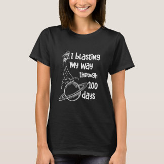 Kids I Blasting My Way Through 100 Days Of School  T-Shirt