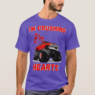 Kids I Crush Hearts Monster Truck Toddler Boys Val T-Shirt