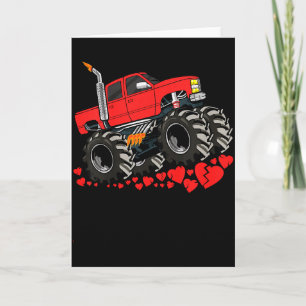 Kids I Crush Hearts Valentines Day Monster Truck B Card