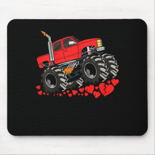 Kids I Crush Hearts Valentines Day Monster Truck B Mouse Pad