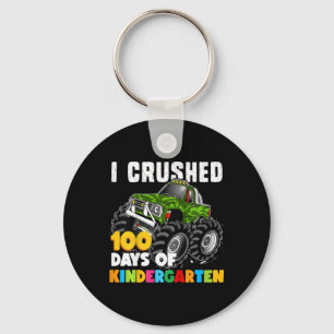 Kids I Crushed 100 Days of Kindergarten Fun Girls Key Ring