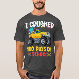 Kids I Crushed 100 Days of School Shirt Monster Tr
