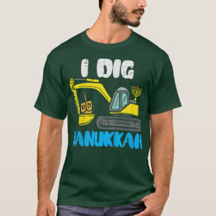 Kids I Dig Hanukkah Ecavator Construction Toddler T-Shirt