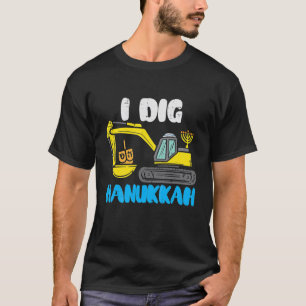 Kids I Dig Hanukkah Excavator Construction Toddler T-Shirt