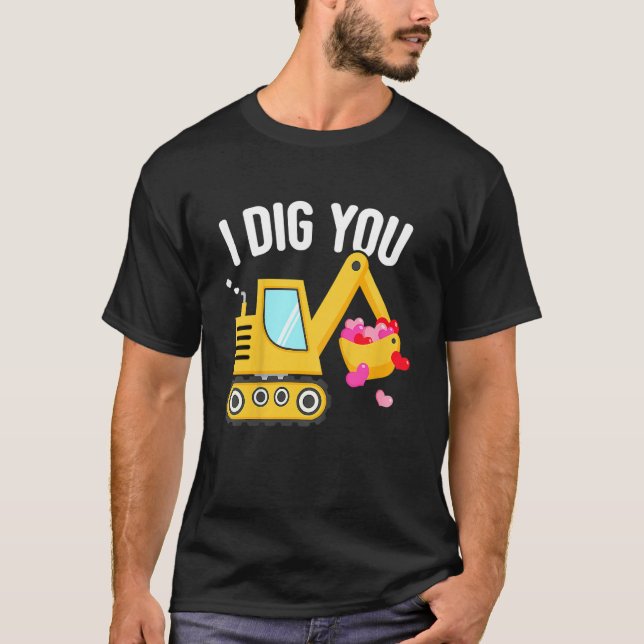 Kids I Dig You Happy Valentines Day Love Heart Tod T-Shirt (Front)