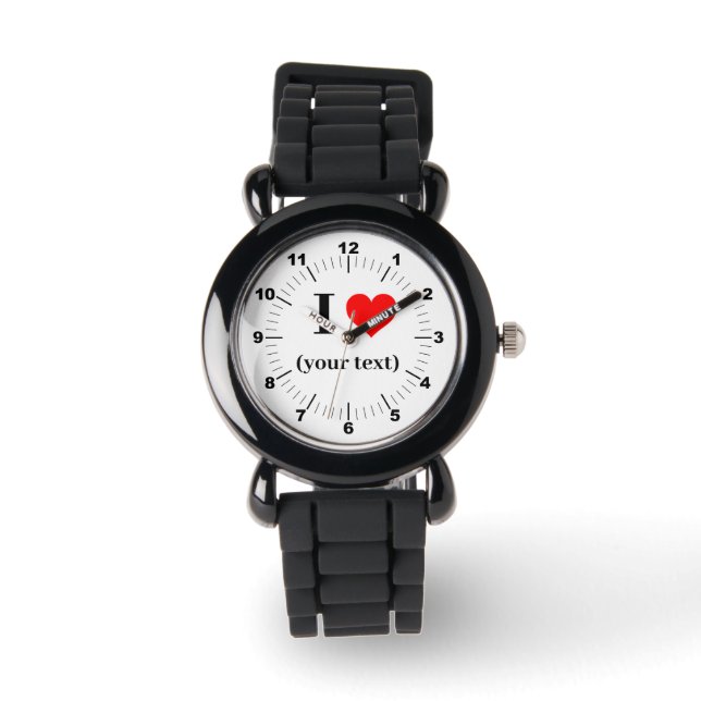Kid's I Heart Silver Glitter Strap Watch (Front)