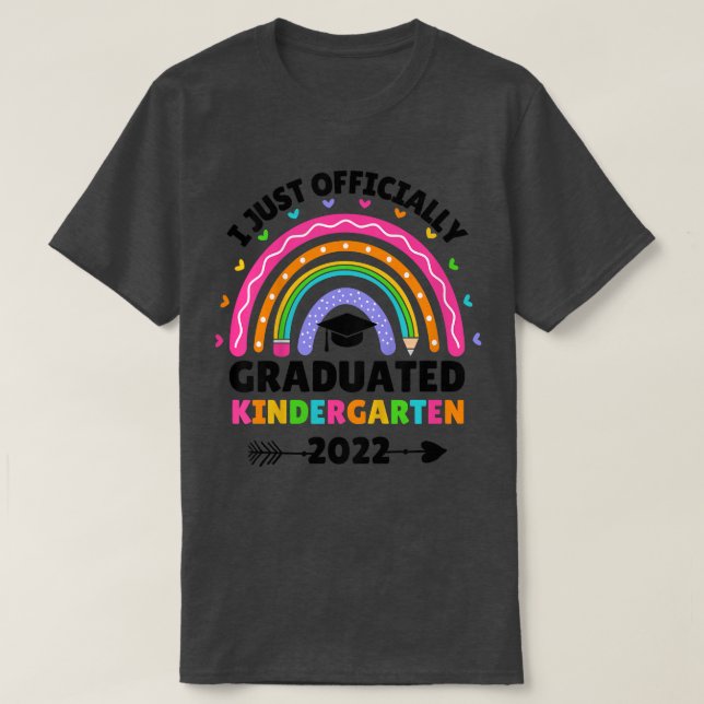 Kids I Just Officially Graduated Kindergarten Grad T-Shirt (Design Front)