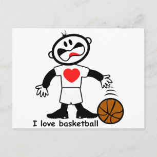 Kids I Love Basketball Postcard