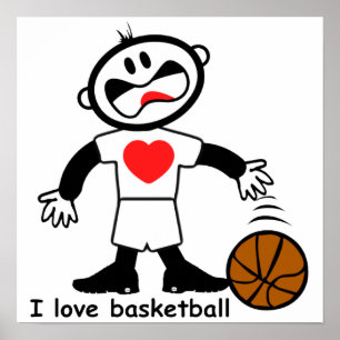 Kids I Love Basketball Poster