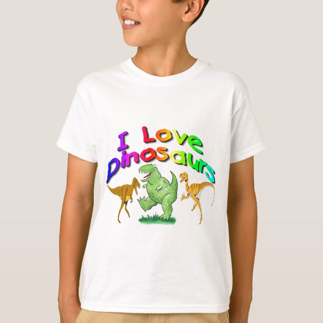 Kids "I Love Dinosaurs" gifts T-Shirt (Front)