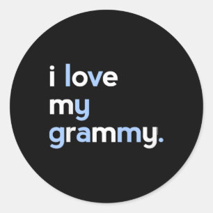 Kids I Love My Grammy Shirt For Boys Grandma Mothe Classic Round Sticker