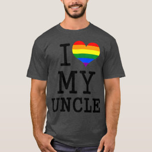 Kids I Love My Uncle LGBT Flag Heart Gay Uncle T-Shirt