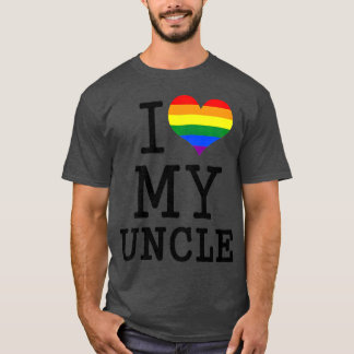 Kids I Love My Uncle LGBT Flag Heart  Gay Uncle T-Shirt