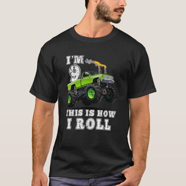 Kids I m 10 This Is How I Roll Monster Truck T-Shirt (Front)